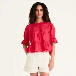 Zinnia Merlette Smocked Sol Top NWT